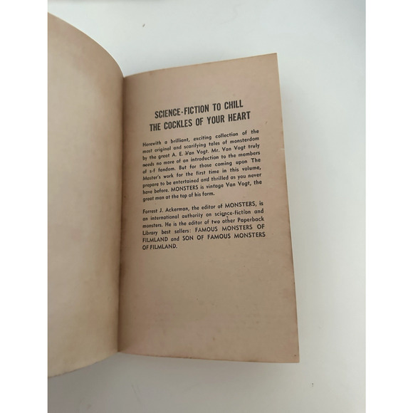 A.E. Van Vogt Monsters, Paperback Library 3rd Ed 1970, Ackerman Introduction VTG - Picture 4 of 10